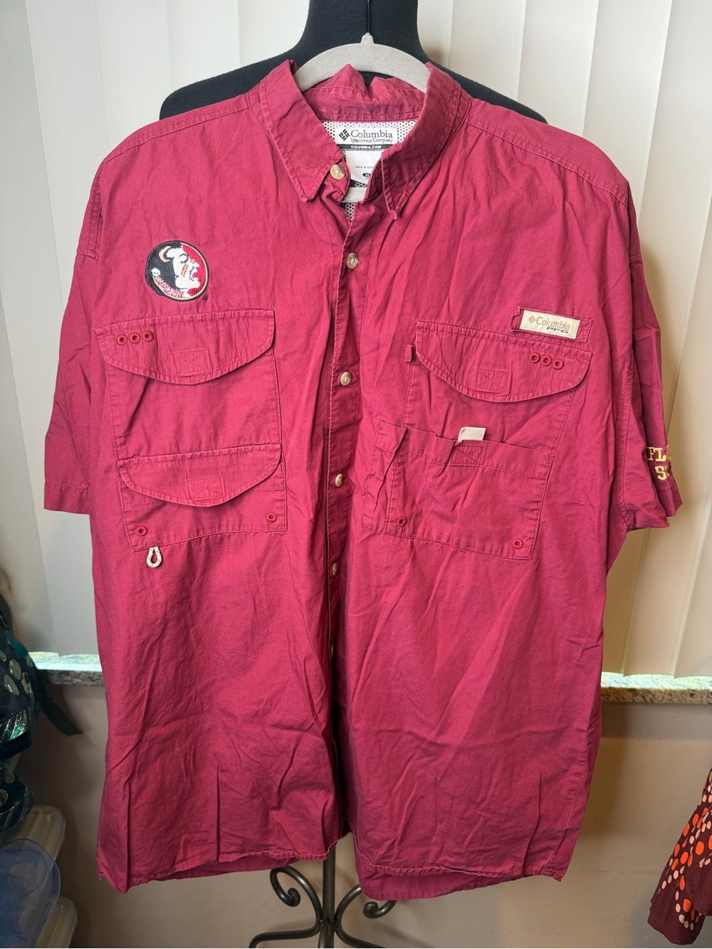 Florida State Seminoles FSU Columbia PFG Garnet Fishing Size XL